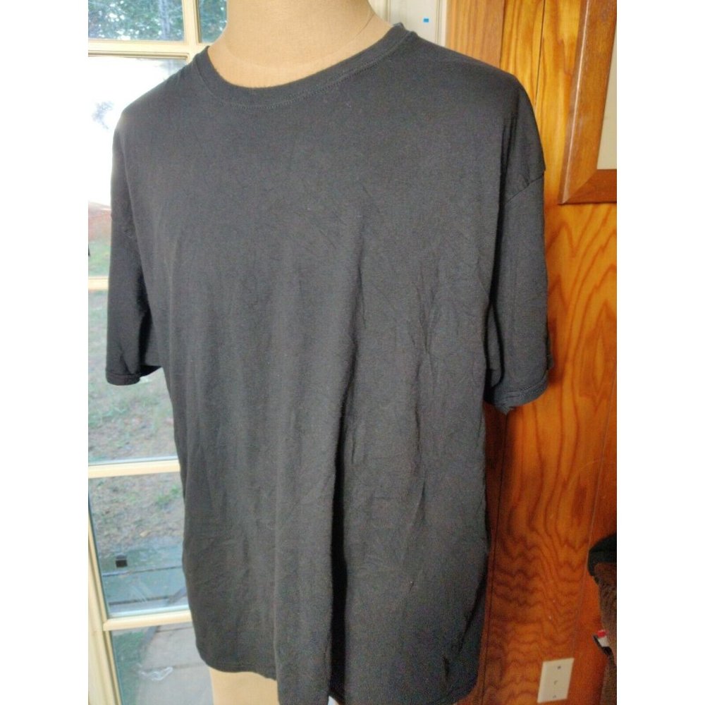 black t shirt No Side Seams Short Sleeve  Round Neck Blended Knit Fabric Comfort